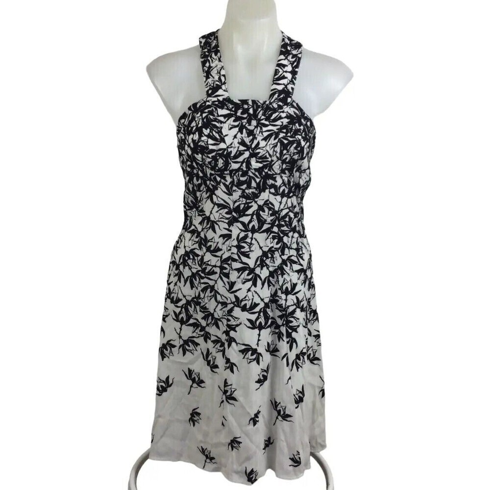 Yigal Azrouel Womens Floral Leafy Print Cocktail Halter Sheath Dress
